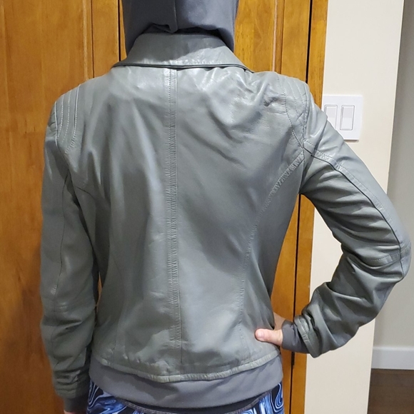 Rudsak gray leather hoodie jacket - Picture 2 of 10